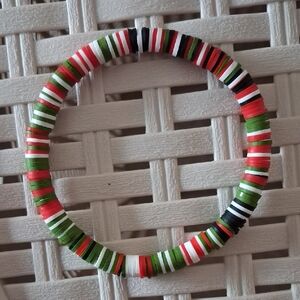 Christmas Clay Beaded Bracelet